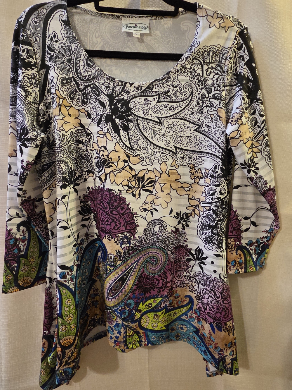 Patchington Women’s Paisley Scoop Neck Printed Top - Multicolor